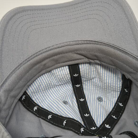 Adidas Trefoil Slideback Hat Gray One Size Embroidered Vent Holes - Picture 8 of 9